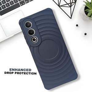 Dark Blue Round Wave Silicone Case for Oppo K12X