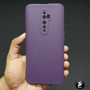 Deep Purple Line Wave Silicone Case for Oppo Reno 2F