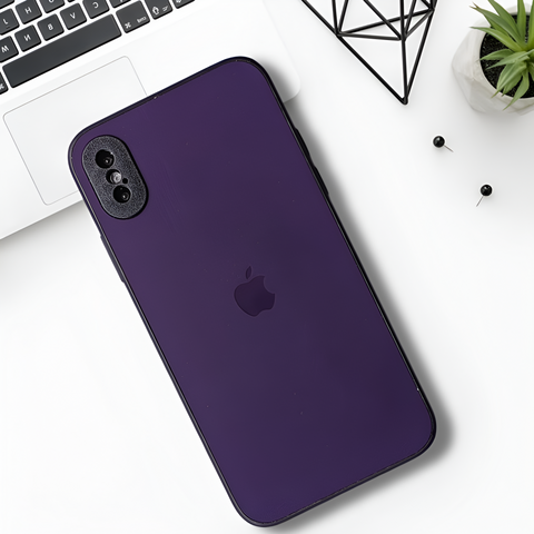 Deep Purple Matte Fiber Silicone case for Apple iphone X/XS