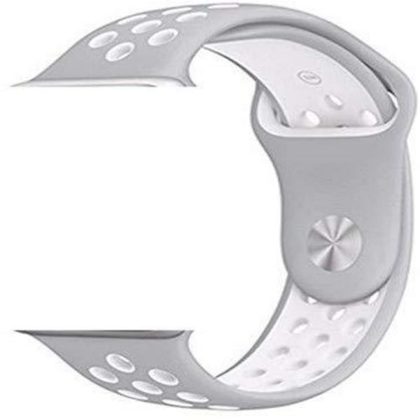 Grey White Dotted Silicone Strap For Apple Watch Series 1 (42mm/44mm/45mm/46mm/49mm)