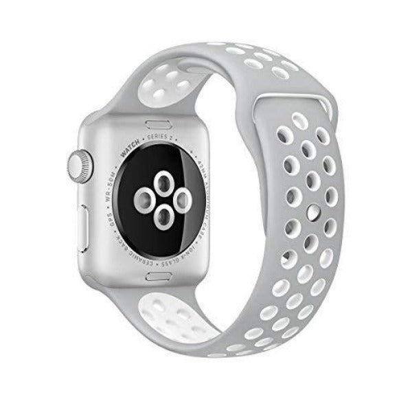 Grey White Dotted Silicone Strap For Apple Watch Series 3  (38mm/40mm/41mm)