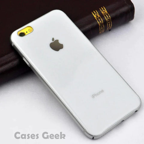 White Border mirror Silicone case for Apple iphone 8 plus