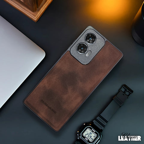 Dark Brown Classic Leather Case for Motorola G85