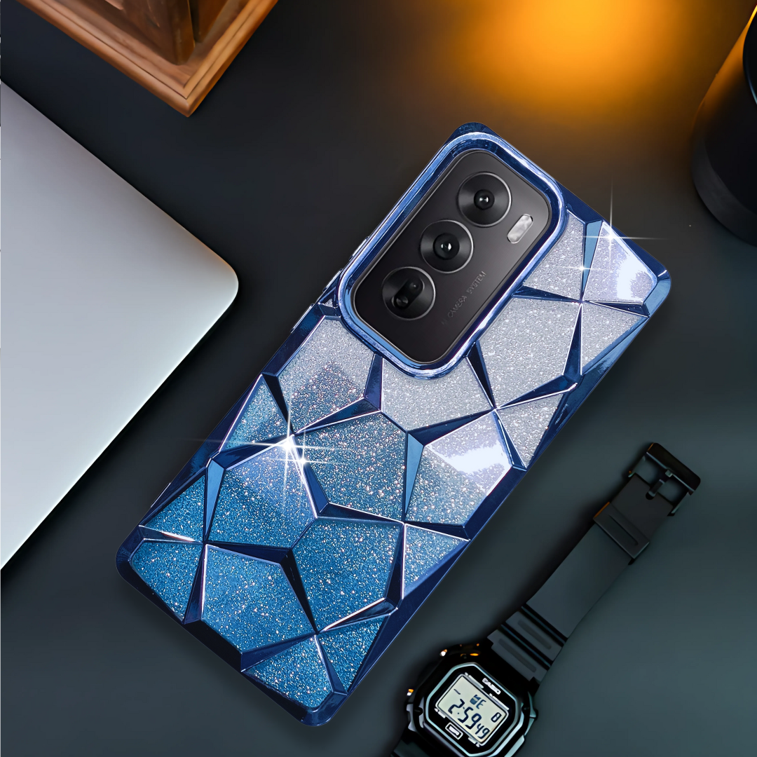 Dazzle Blue Silicone case for Oppo Reno 12 Pro