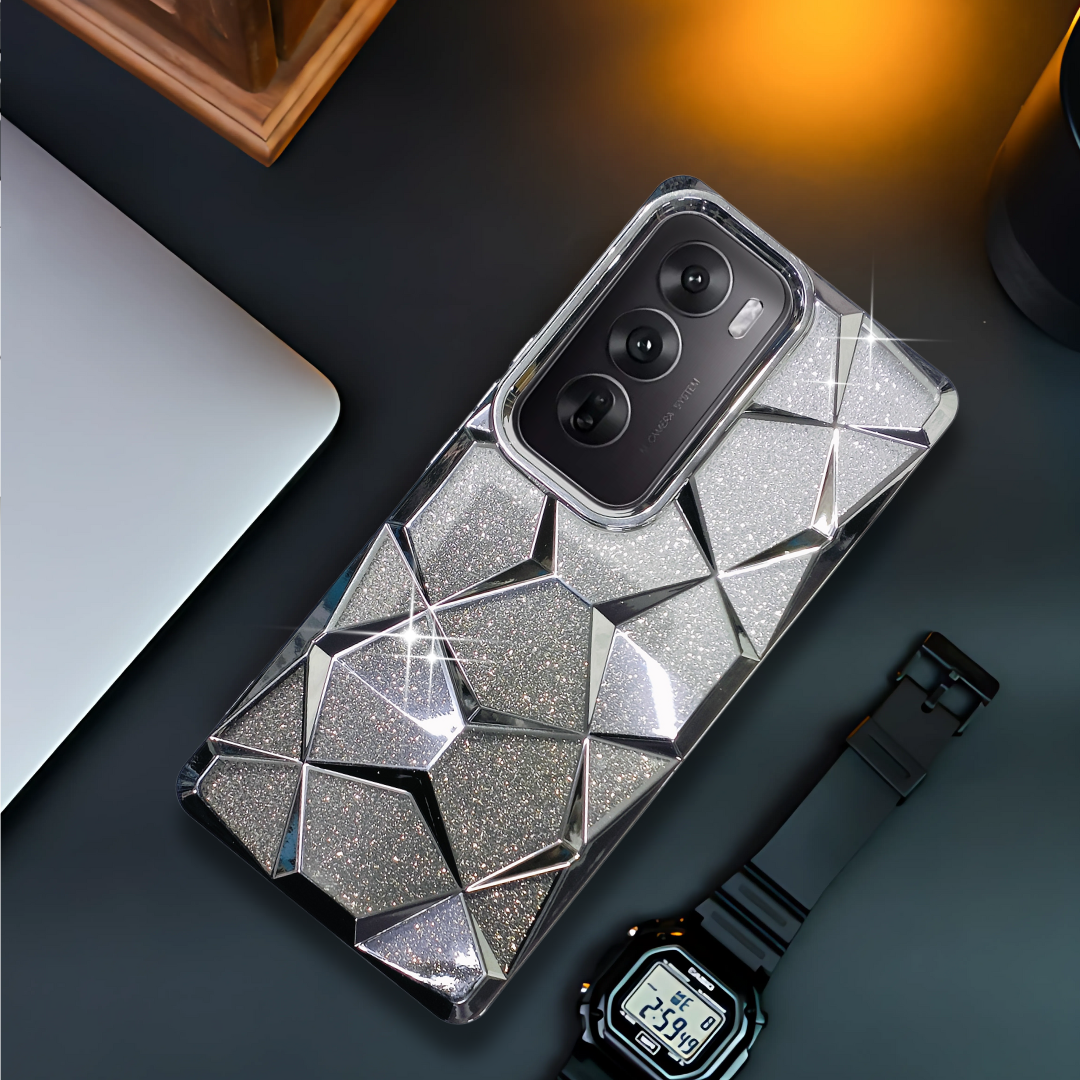 Dazzle Silver Silicone case for Oppo Reno 12 Pro