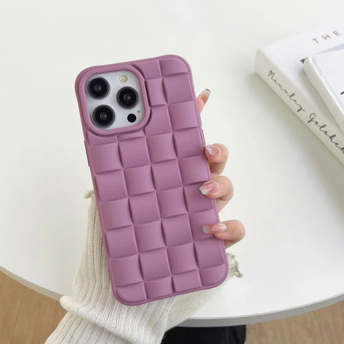 Lavender Grid silicone case for Apple iPhone 14 Pro