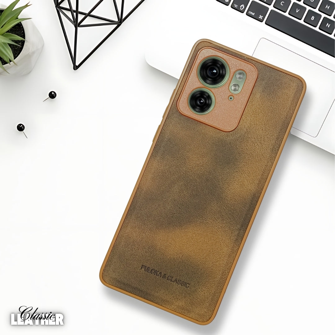 Brown Classic Leather Case for Motorola Edge 40