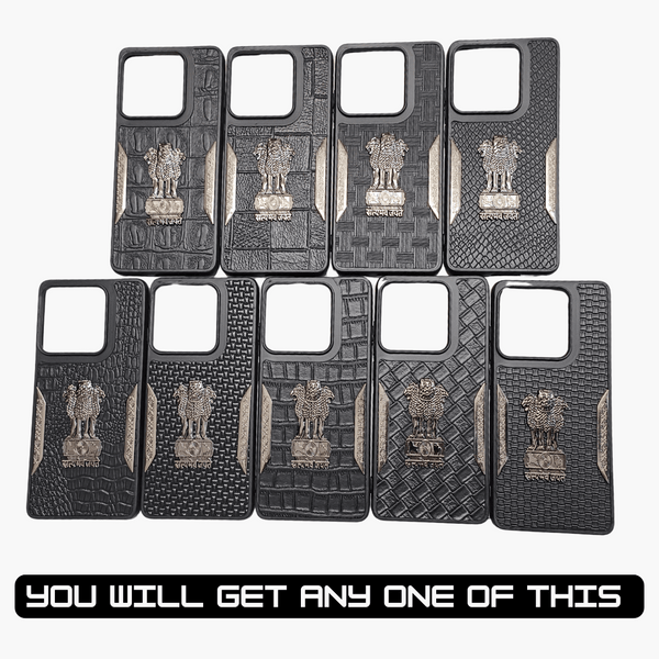 Black Satyameva Jayate embossed Leather Case for Motorola Edge 60 Stylus