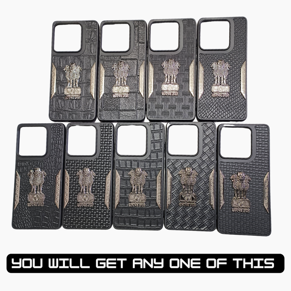 Black Satyameva Jayate embossed Leather Case for Motorola Edge 50 Pro