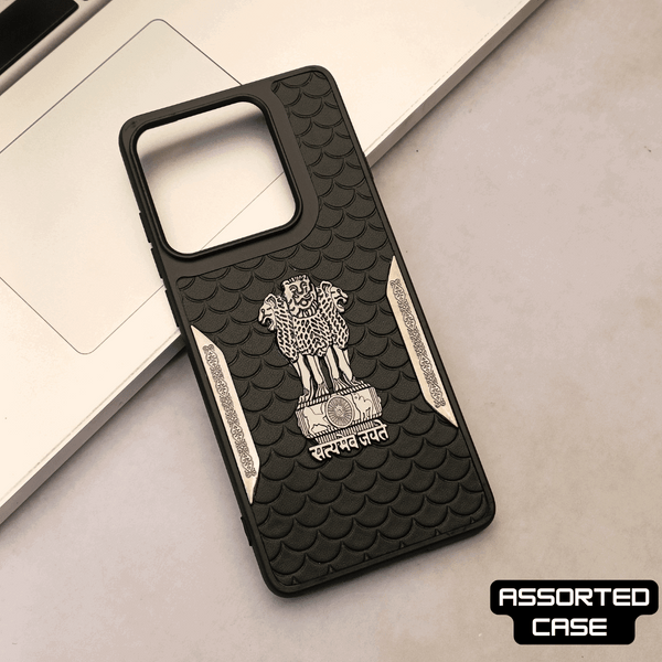Black Satyameva Jayate embossed Leather Case for Motorola Edge 60 Stylus