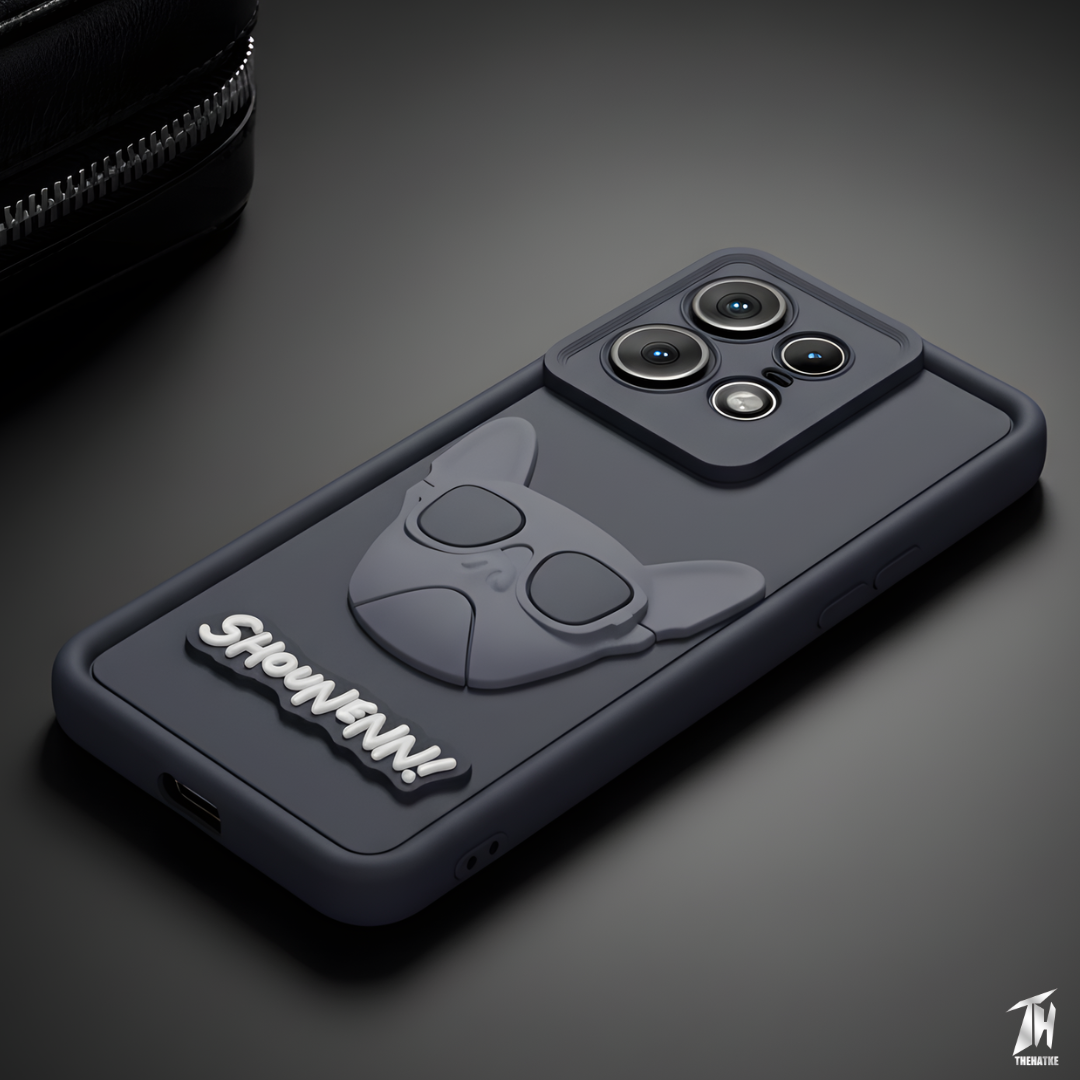 Black SHOUNENN BULLDOG Silicone case for Motorola Edge 50 Pro