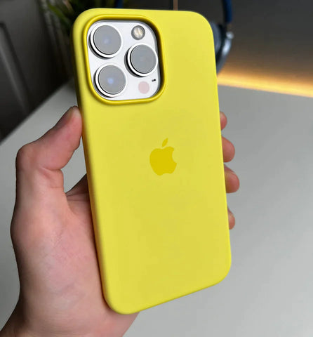 Yellow Original Silicone case for Apple iphone 15 Pro Max