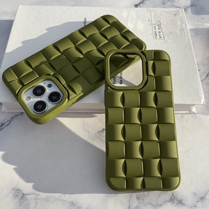 Green Grid silicone case for Apple iPhone 15 Pro