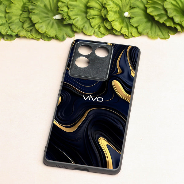 Noir Gold metal back case for Vivo T2 Pro