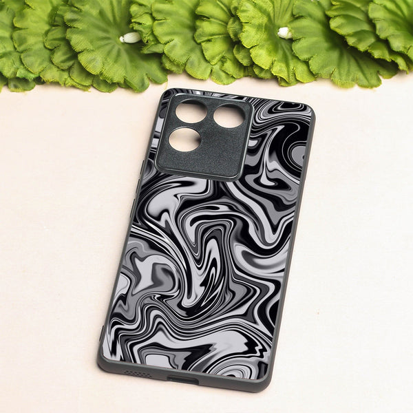 Blackout Marble metal back case for Vivo T2 Pro