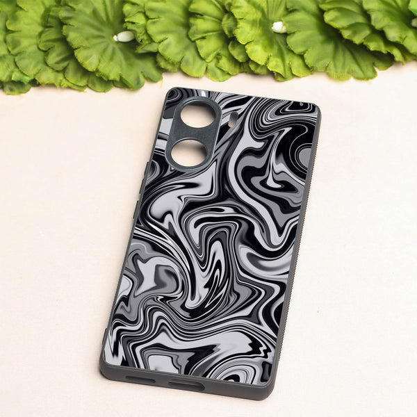 Blackout Marble metal back case for Vivo V29e
