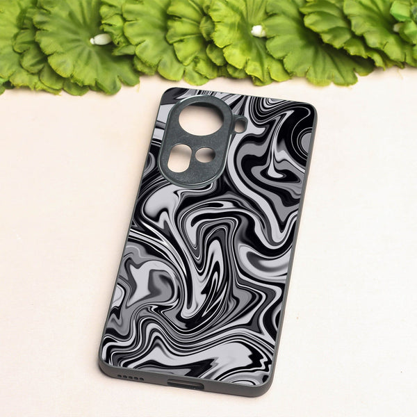 Blackout Marble metal back case for Oppo Reno 11