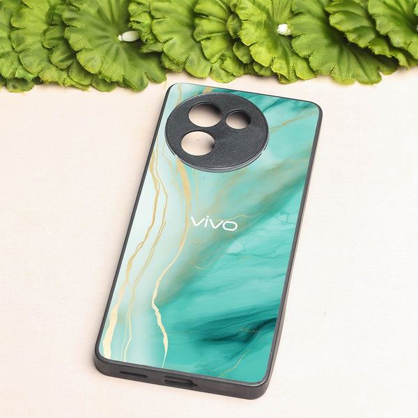 Green Luxe Marble metal back case for Vivo Y200i
