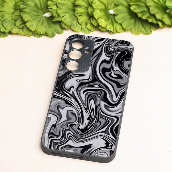 Blackout Marble metal back case for Samsung A35