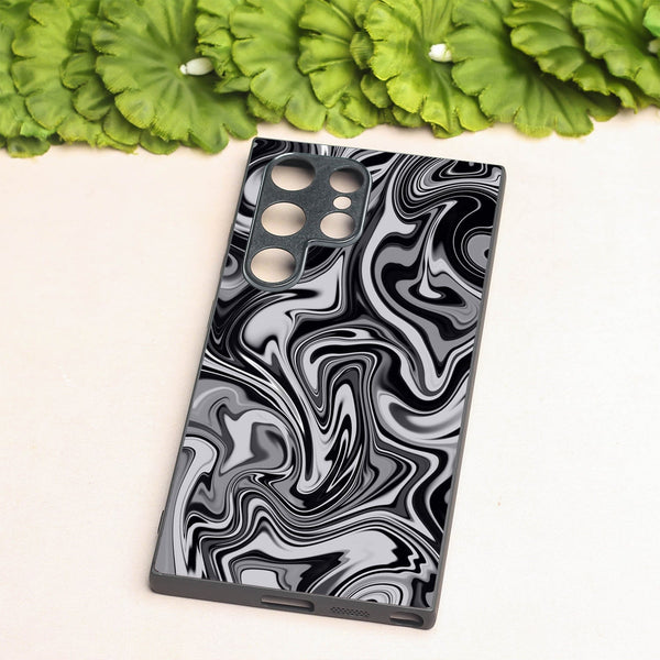 Blackout Marble metal back case for Samsung S24 Ultra