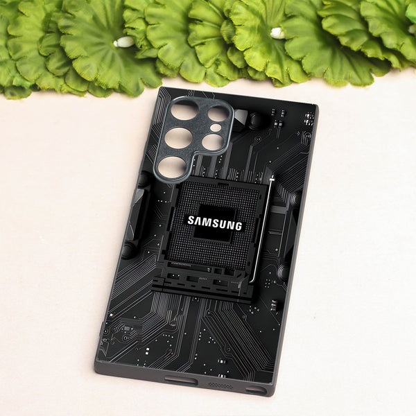 Microchip metal back case for Samsung S24 Ultra