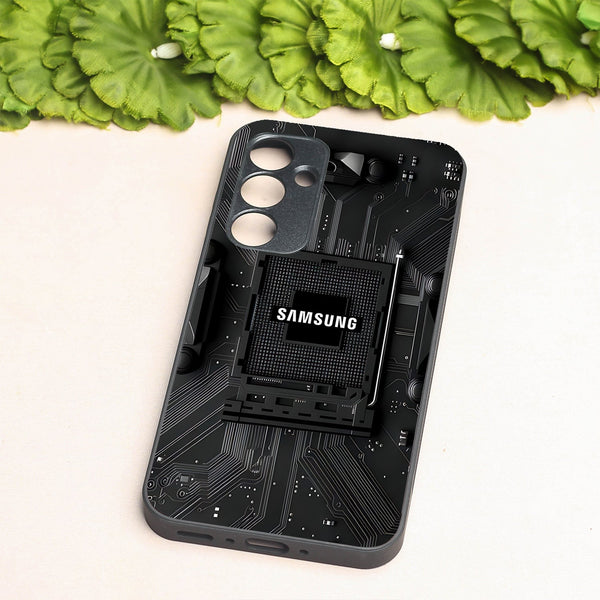 Microchip metal back case for Samsung A35