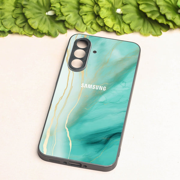 Green Luxe Marble metal back case for Samsung A55