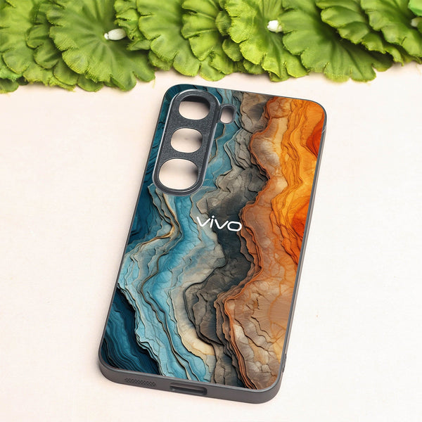 Layered Marble metal back case for Vivo V40 Lite
