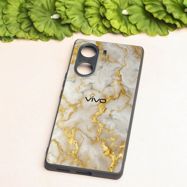 Gold Vein Glory metal back case for Vivo V29e