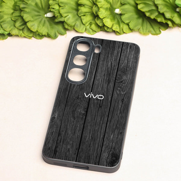 Dark Wood metal back case for Vivo V40 Lite