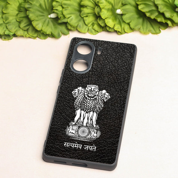 Black Satyamev Jayate metal back case for Vivo V29e