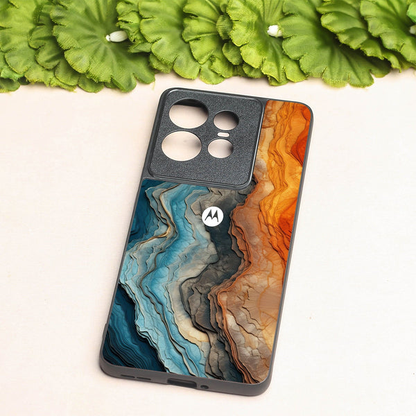 Layered Marble metal back case for Motorola Edge 50 Pro
