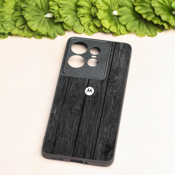 Dark Wood metal back case for Motorola Edge 50 Pro