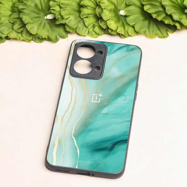 Green Luxe Marble metal back case for Oneplus Nord 2T