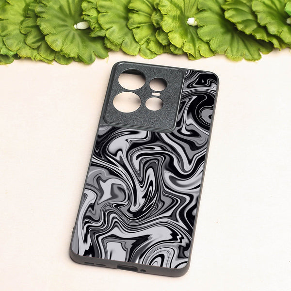 Blackout Marble metal back case for Motorola Edge 50 Pro