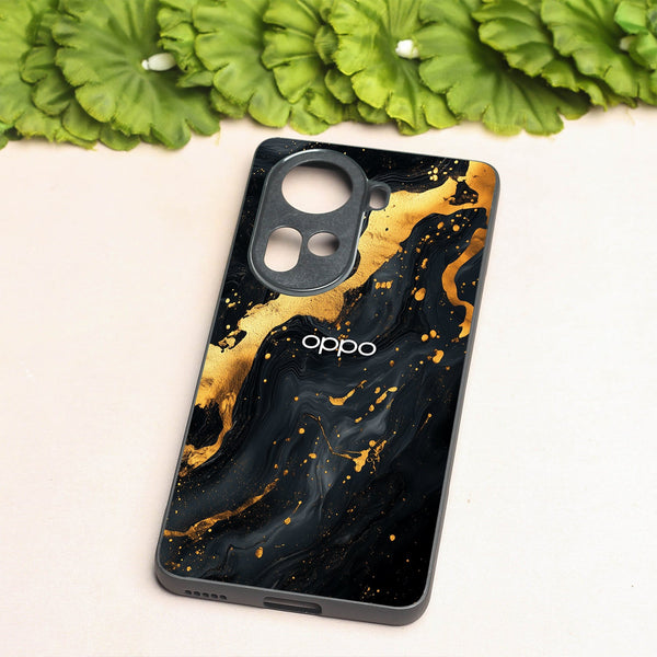 Black Gold Blaze  metal back case for Oppo Reno 11