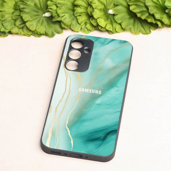 Green Luxe Marble metal back case for Samsung A35