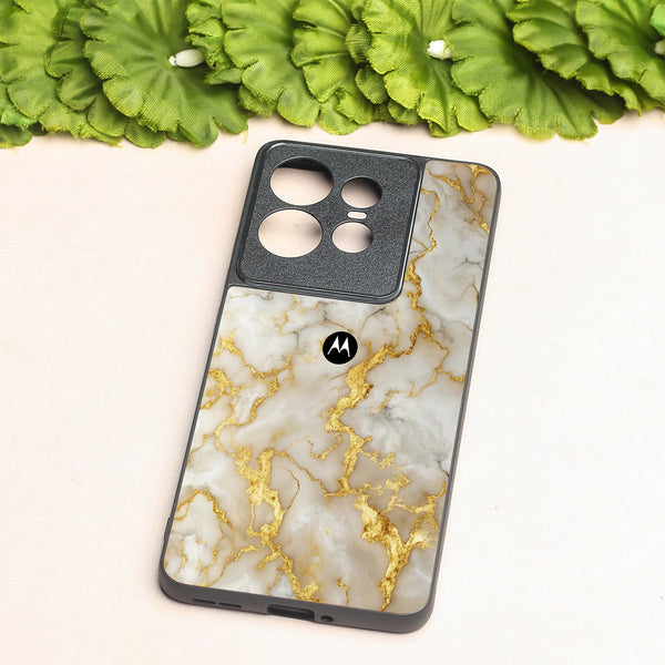 Gold Vein Glory metal back case for Motorola Edge 50 Pro