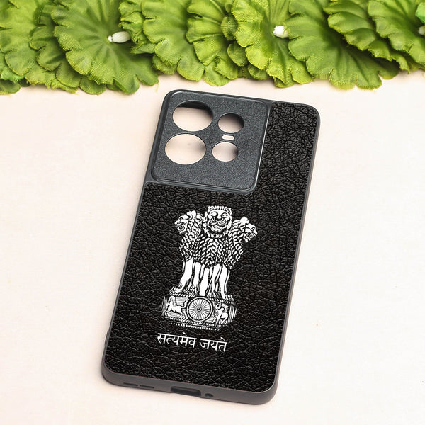 Black Satyamev Jayate metal back case for Motorola Edge 50 Pro
