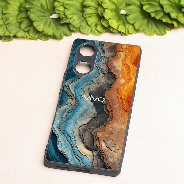 Layered Marble metal back case for Vivo V29e