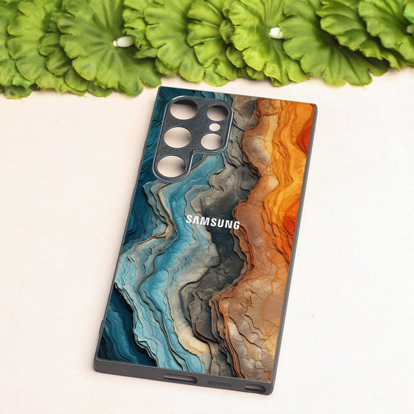Layered Marble metal back case for Samsung S24 Ultra