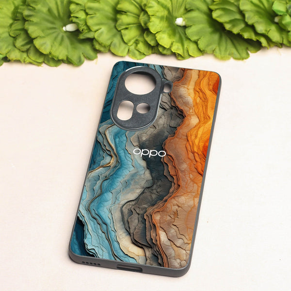 Layered Marble metal back case for Oppo Reno 11