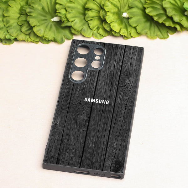 Dark Wood metal back case for Samsung S24 Ultra