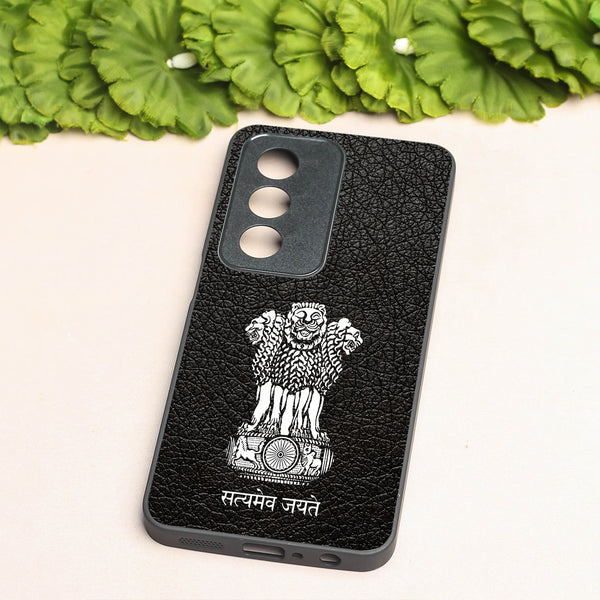 Black Satyamev Jayate metal back case for Oppo A3 Pro 5g