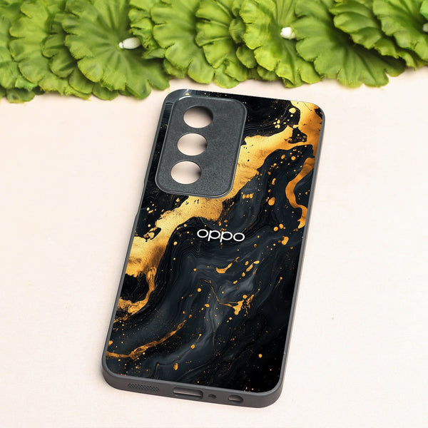 Black Gold Blaze  metal back case for Oppo A3 Pro 5g