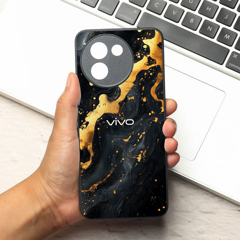 Black Gold Blaze  metal back case for Vivo Y200i