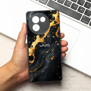 Black Gold Blaze  metal back case for Vivo V30e