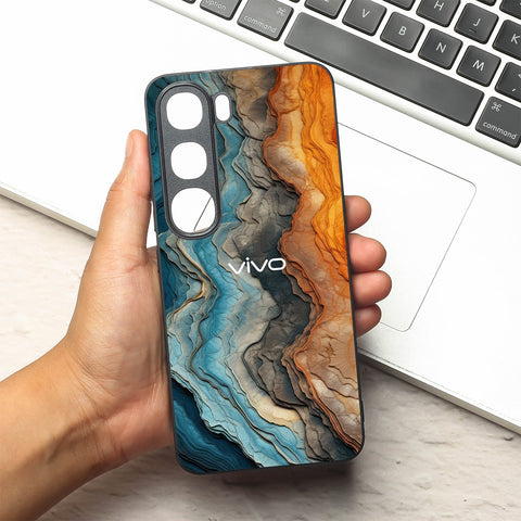 Layered Marble metal back case for Vivo V40 Lite
