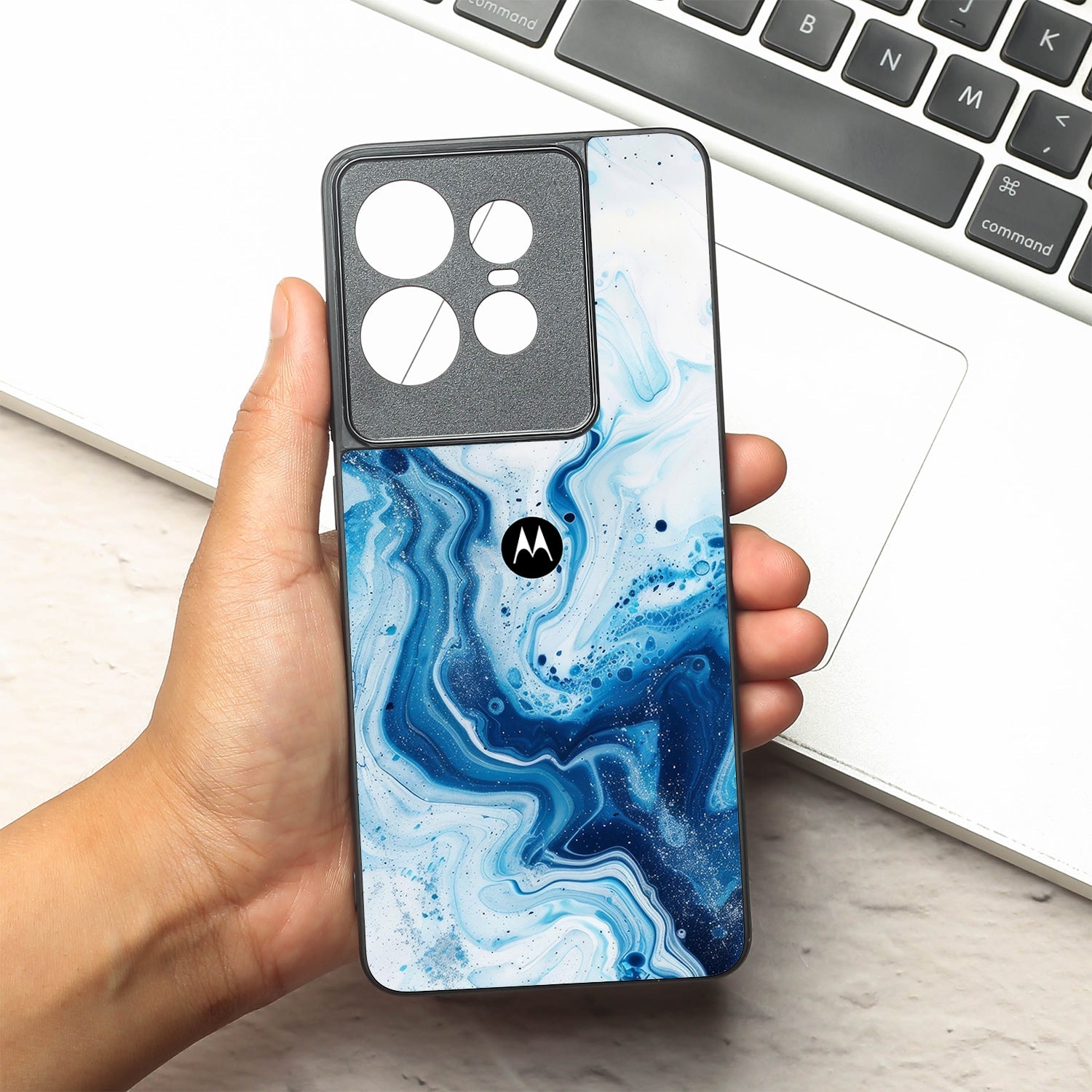 Neptune Swirl metal back case for Motorola Edge 50 Pro