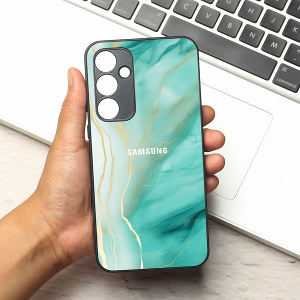 Green Luxe Marble metal back case for Samsung A35
